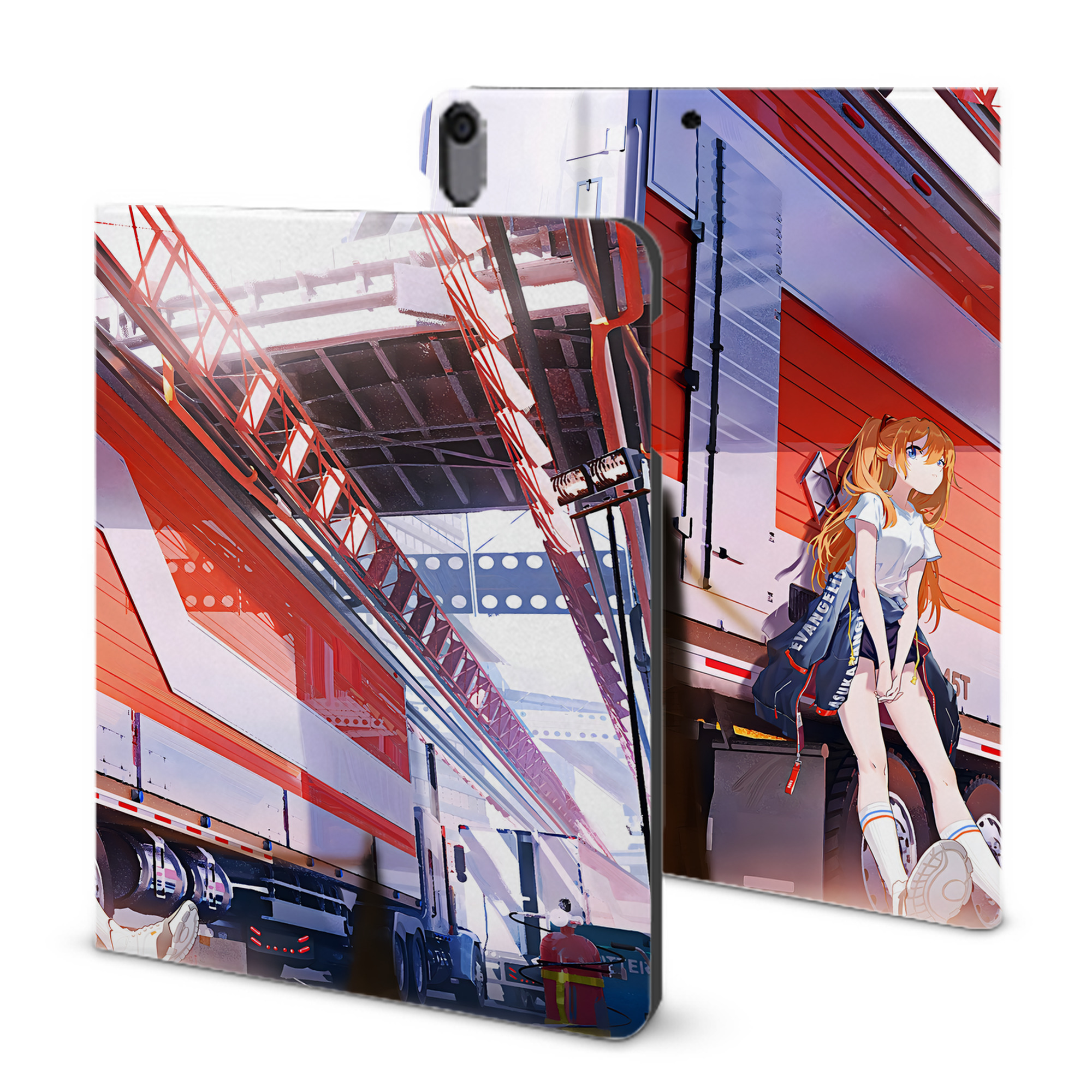 （画像用） EVA 新世紀エヴァンゲリオン IPad ケース ブック型 PUレザー TPU 耐衝撃 軽量 薄型 ペン収納なし 全面保護 IPad 各モデル対応